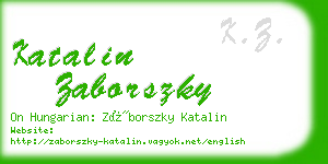 katalin zaborszky business card